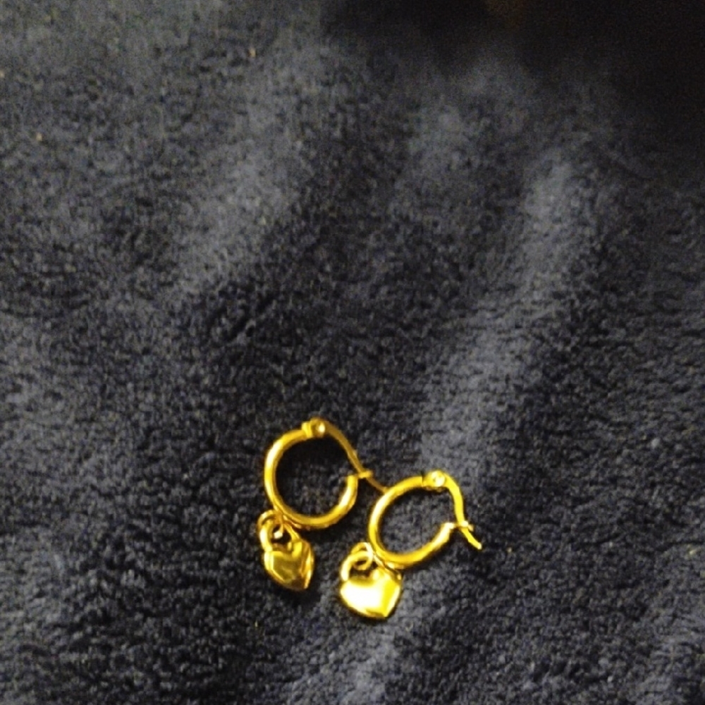 Gold Heart Hoop Earrings